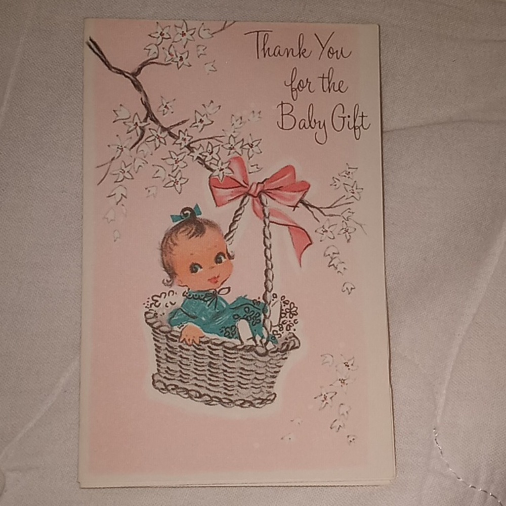 Lot of 3 Vintage American Greetings Baby Shower Thank You Cards